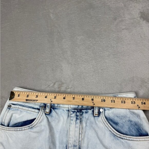 Sandro Paris 100% Cotton Wide Leg High Rise Ankle Very Light Blue Jeans 40 US 8 - Picture 7 of 16